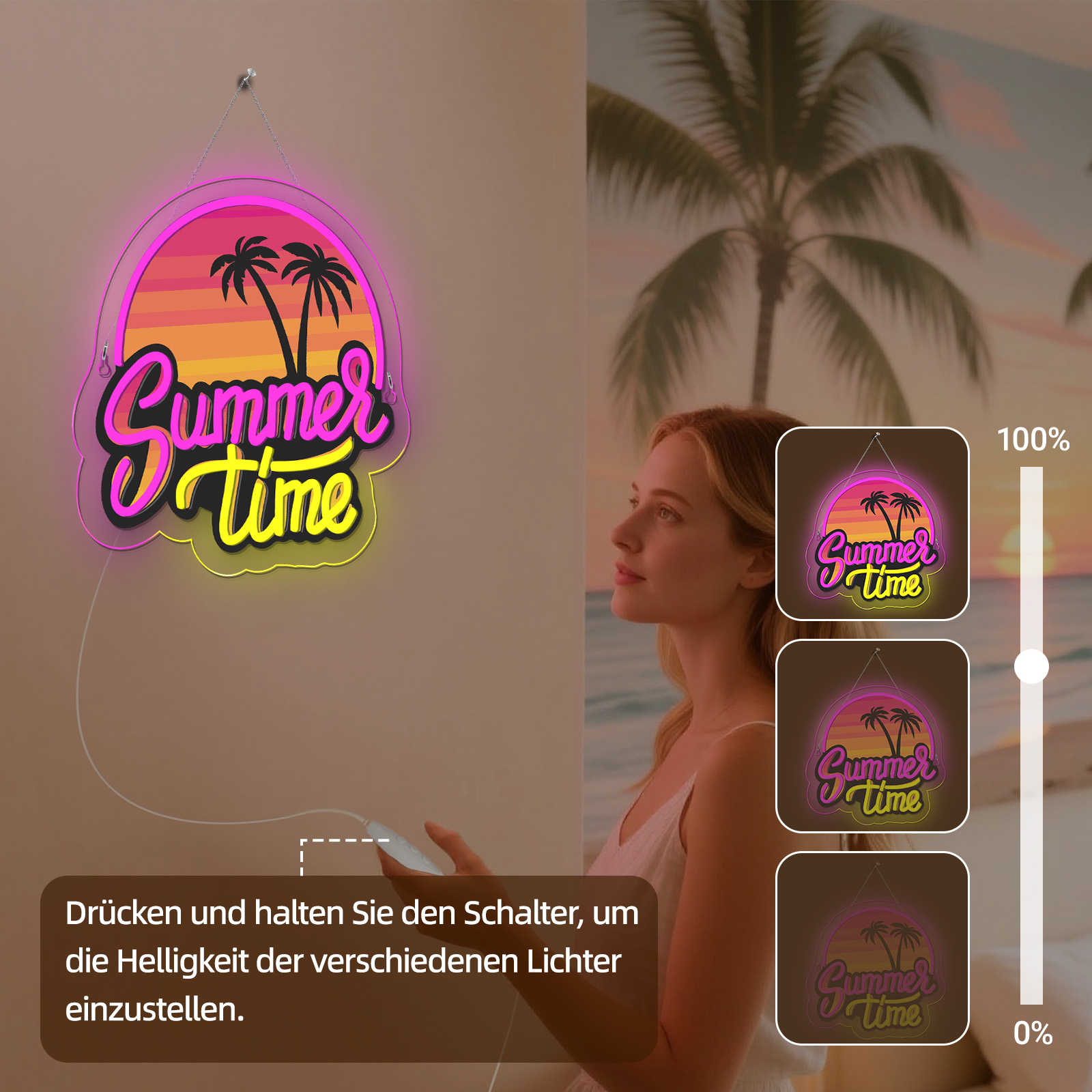 Sommerzeit-Neonschild, UV-Druc – Commercial Uv Printing Bewertung und Preis